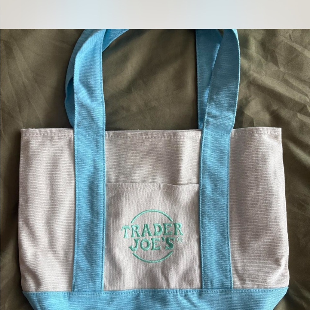 Trader Joe's Blue and White Tote Bag